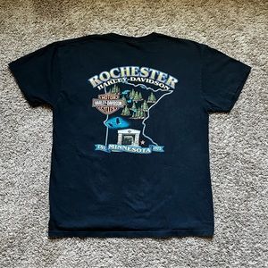 Harley-Davidson "Rochester” EST. MINNESOTA 1975 Tshirt Size LG. (W1)